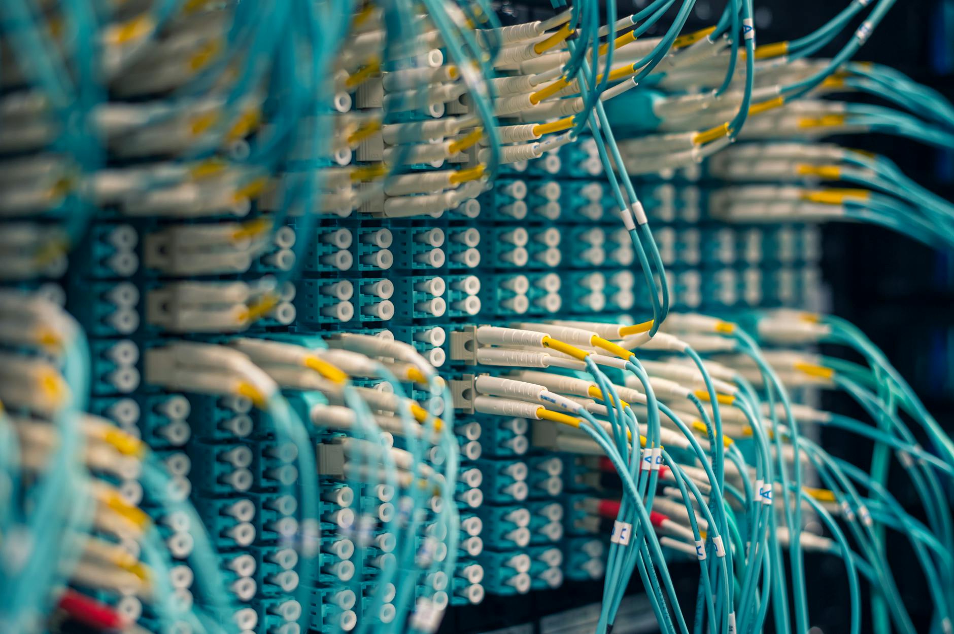 Connected data network cables representing secure MCP server integrations across data sources