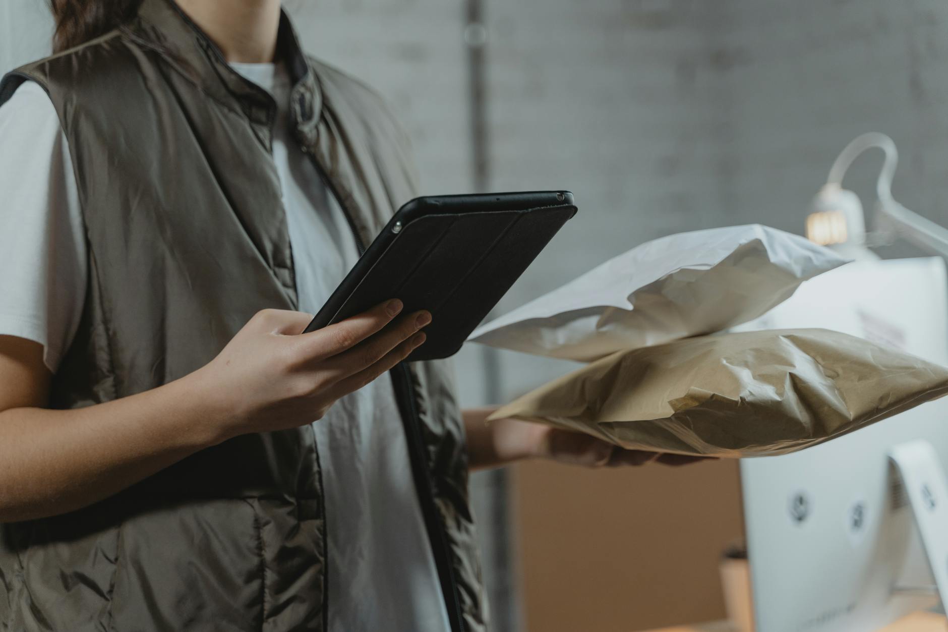 Ecommerce inventory sync dashboard on a tablet for WooCommerce integration monitoring