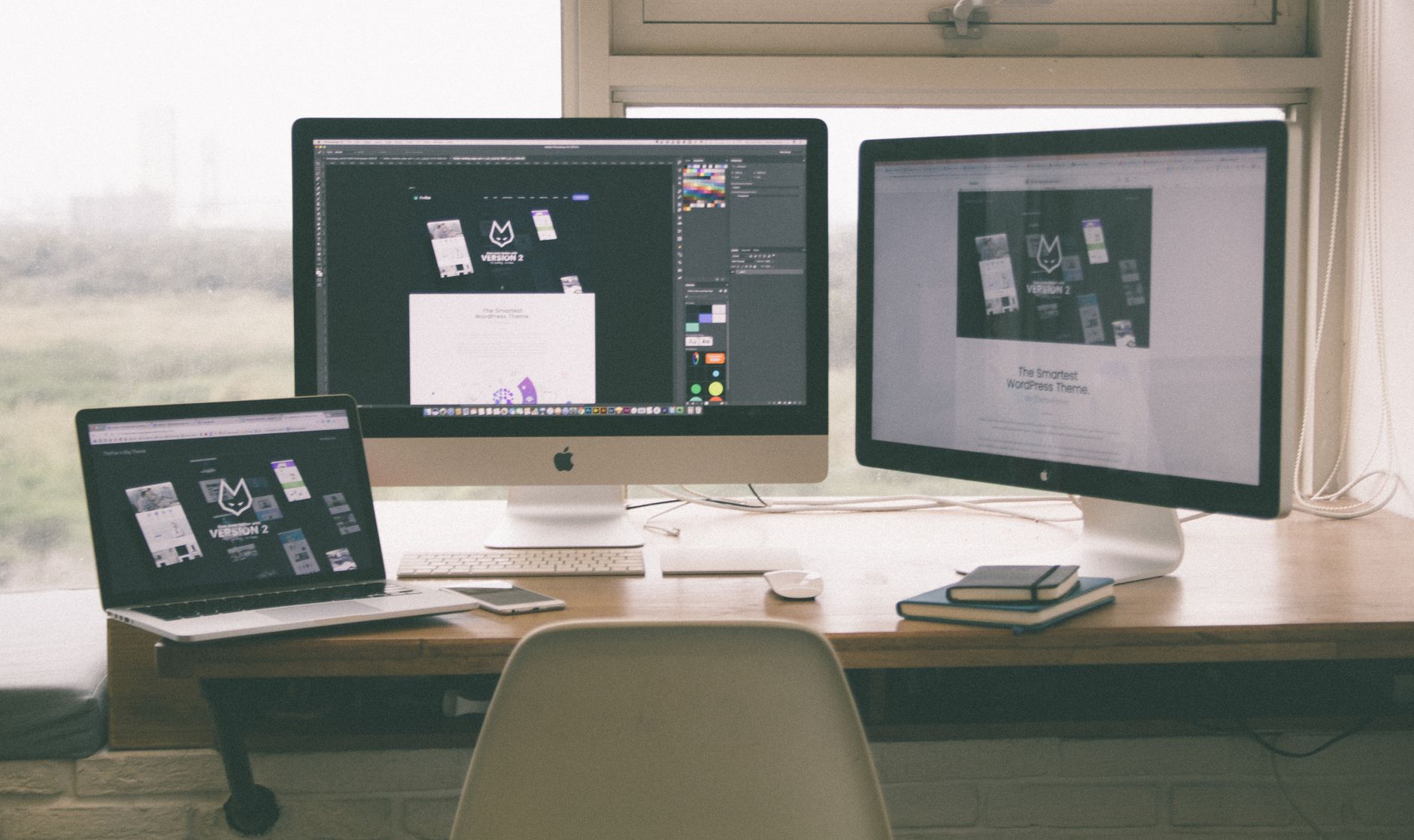 Modern web design workspace for a design sweep and ecommerce connector update